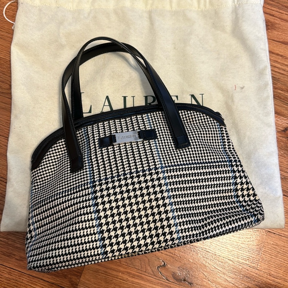 EUC LAUREN Ralph Lauren Houndstooth handbag